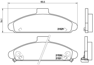 Jogo de 4 pastilhas de freio BREMBO P 30 004