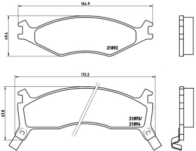 Jogo de 4 pastilhas de freio BREMBO P 30 006
