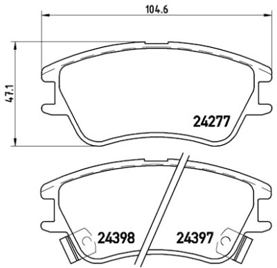 Jogo de 4 pastilhas de freio BREMBO P 30 027