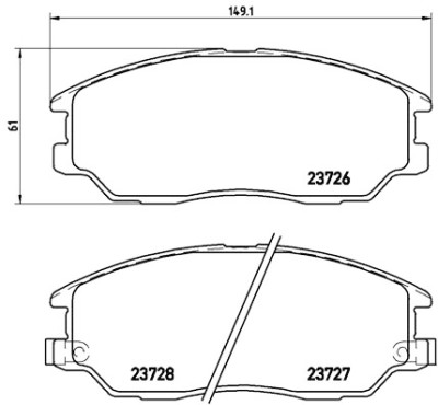 Jogo de 4 pastilhas de freio BREMBO P 30 028