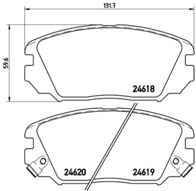 Jogo de 4 pastilhas de freio BREMBO P 30 031