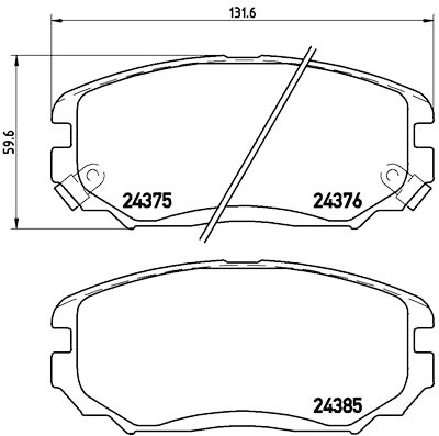 Jogo de 4 pastilhas de freio BREMBO P 30 038