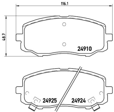 Jogo de 4 pastilhas de freio BREMBO P 30 045