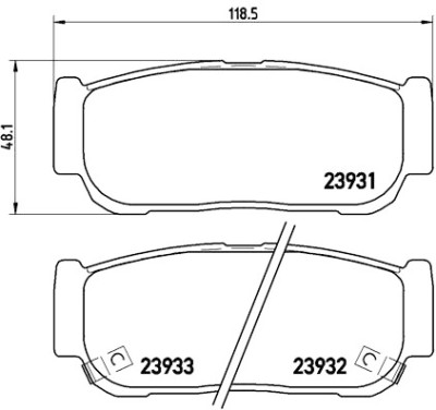 Jogo de 4 pastilhas de freio BREMBO P 30 057