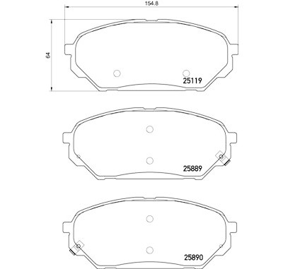 Jogo de 4 pastilhas de freio BREMBO P 30 071