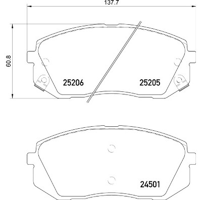 Jogo de 4 pastilhas de freio BREMBO P 30 093