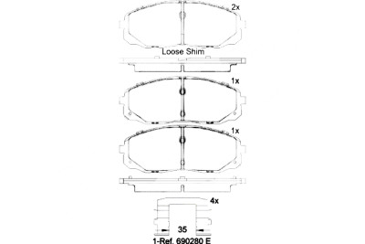 Jogo de 4 pastilhas de freio BREMBO P 30 095