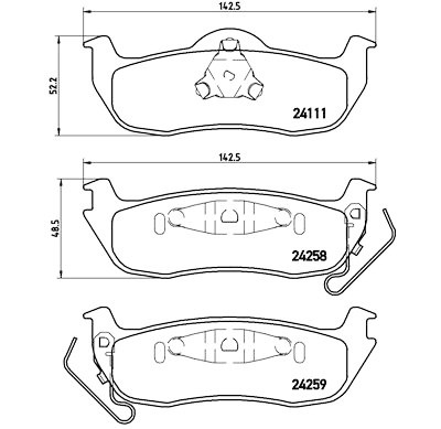 Jogo de 4 pastilhas de freio BREMBO P 37 011