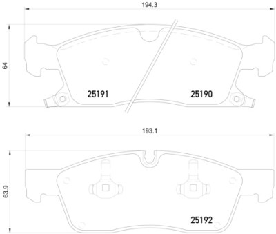 Jogo de 4 pastilhas de freio BREMBO P 37 017