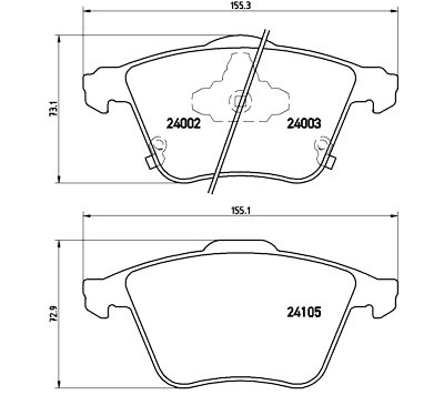 Jogo de 4 pastilhas de freio BREMBO P 49 038