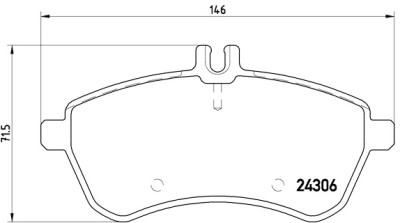 Jogo de 4 pastilhas de travao com lado de instalacao direccional Brake Pads