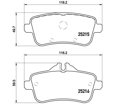Jogo de 4 pastilhas de freio BREMBO P 50 099