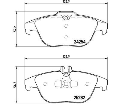 Jogo de 4 pastilhas de freio BREMBO P 50 104