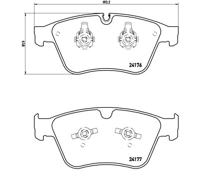 Jogo de 4 pastilhas de freio BREMBO P 50 105
