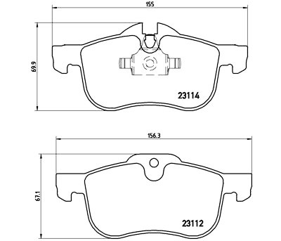 Jogo de 4 pastilhas de freio BREMBO P 52 017