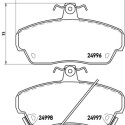 Jogo de 4 pastilhas de freio BREMBO P 52 020