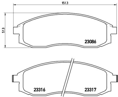Jogo de 4 pastilhas de freio BREMBO P 54 032
