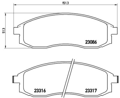 Jogo de 4 pastilhas de freio BREMBO P 54 037