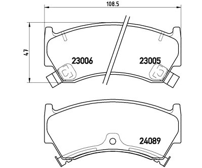Jogo de 4 pastilhas de freio BREMBO P 56 026