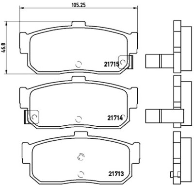 Jogo de 4 pastilhas de freio BREMBO P 56 029