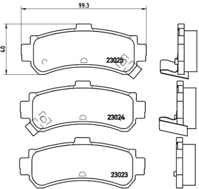Jogo de 4 pastilhas de freio BREMBO P 56 035