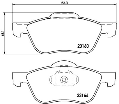Jogo de 4 pastilhas de freio BREMBO P 56 037
