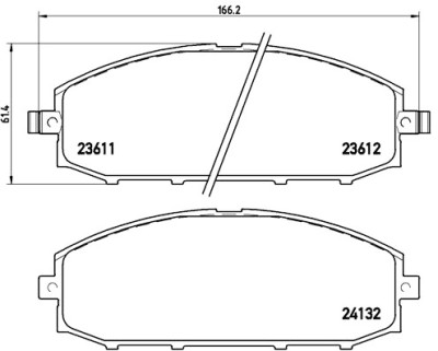 Jogo de 4 pastilhas de freio BREMBO P 56 041