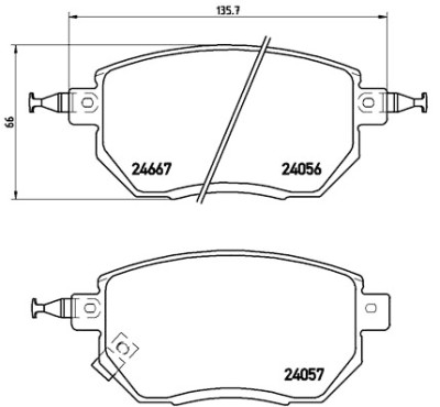 Jogo de 4 pastilhas de freio BREMBO P 56 051