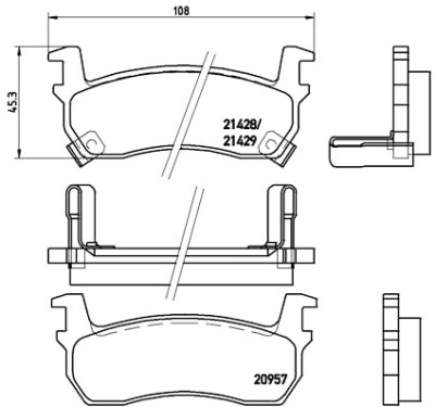 Jogo de 4 pastilhas de freio BREMBO P 56 057