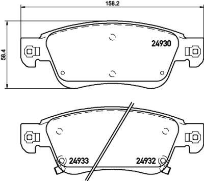Jogo de 4 pastilhas de freio BREMBO P 56 080
