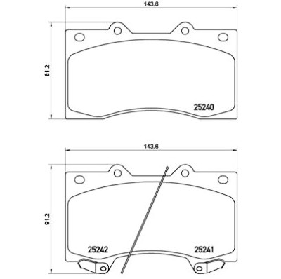 Jogo de 4 pastilhas de freio BREMBO P 56 081