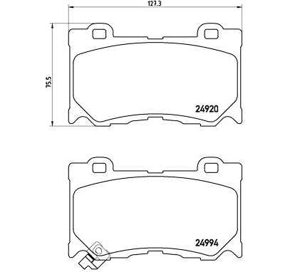 Jogo de 4 pastilhas de freio BREMBO P 56 089
