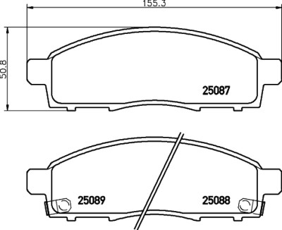 Jogo de 4 pastilhas de freio BREMBO P 56 102