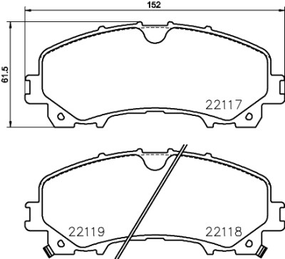 Jogo de 4 pastilhas de freio BREMBO P 56 106