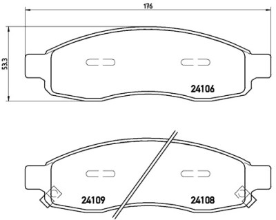Jogo de 4 pastilhas de freio BREMBO P 58 001