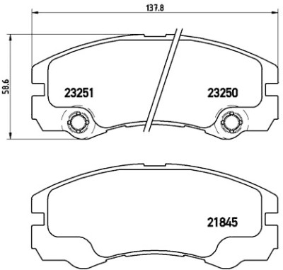 Jogo de 4 pastilhas de freio BREMBO P 59 033