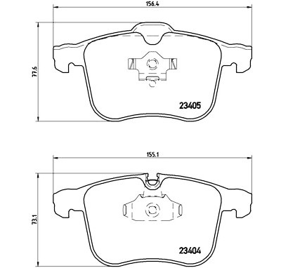 Jogo de 4 pastilhas de travao com lado de instalacao direccional Brake Pads