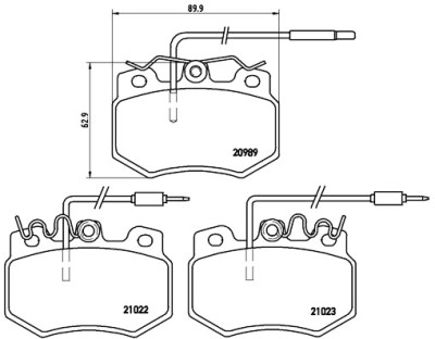 Jogo de 4 pastilhas de freio BREMBO P 61 031