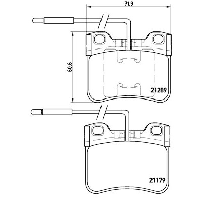 Jogo de 4 pastilhas de freio BREMBO P 61 034