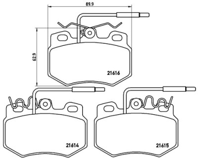 Jogo de 4 pastilhas de freio BREMBO P 61 041