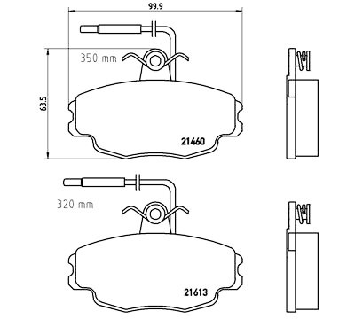 Jogo de 4 pastilhas de freio BREMBO P 61 043