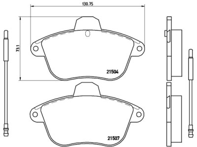 Jogo de 4 pastilhas de freio BREMBO P 61 046