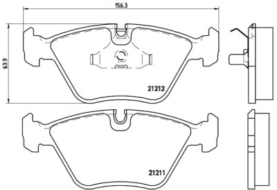 Jogo de 4 pastilhas de freio BREMBO P 61 049