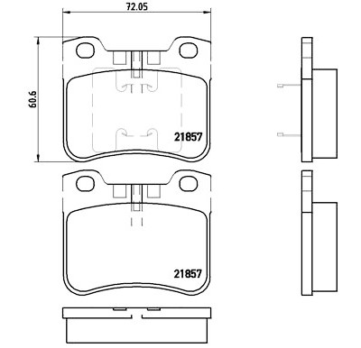Jogo de 4 pastilhas de freio BREMBO P 61 059