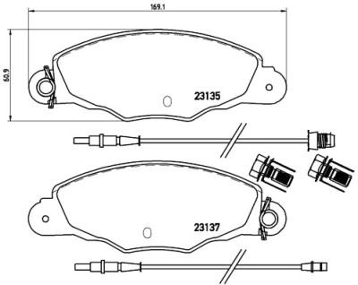 Conjunto de 4 pastilhas de freio BREMBO P 61 061