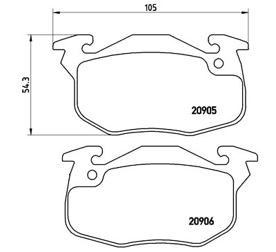 Jogo de 4 pastilhas de freio BREMBO P 61 097