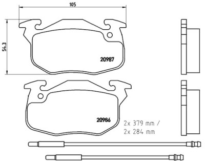 Jogo de 4 pastilhas de freio BREMBO P 61 099