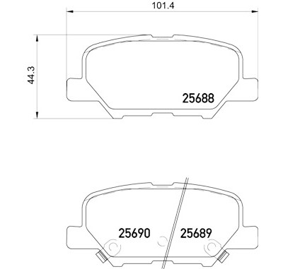 Jogo de 4 pastilhas de freio BREMBO P 61 111