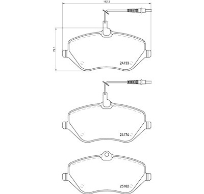 Conjunto de 4 pastilhas de freio BREMBO P 61 119