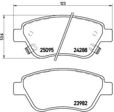 Jogo de 4 pastilhas de freio BREMBO P 66 001